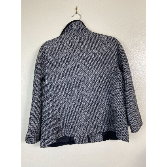 Lafayette 148 New York Wool Cashmere Camel Hair Tweed Jacket Size 12 Gray Black - Picture 2 of 16